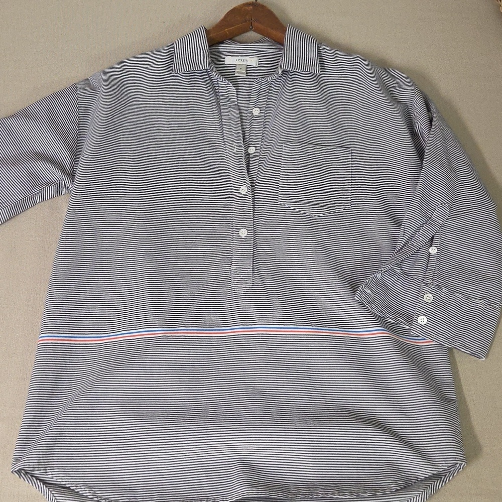 J. Crew Black and White Striped Shirt Size 2